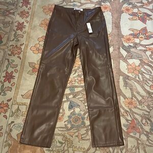Source Unknown Chocolate Faux Leather Trousers